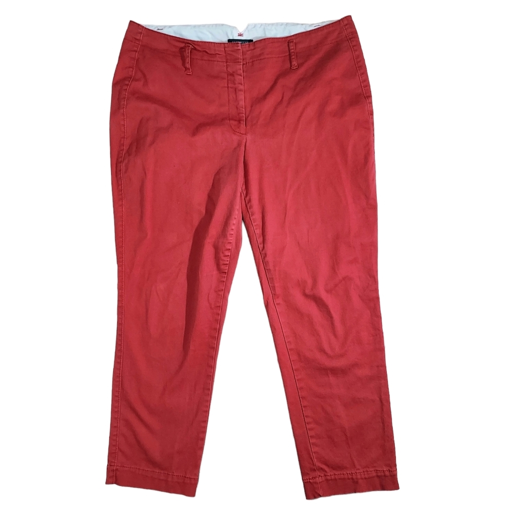 Lands End red chino crop pants 12P
